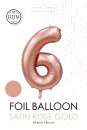 XXL Folienballon Zahl 6 Satin Rosegold